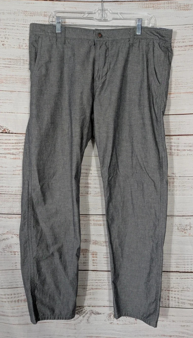 Dockers Chino Pants Mens 38x32 Heather Grey Slub Chambray Cotton Preppy Casual